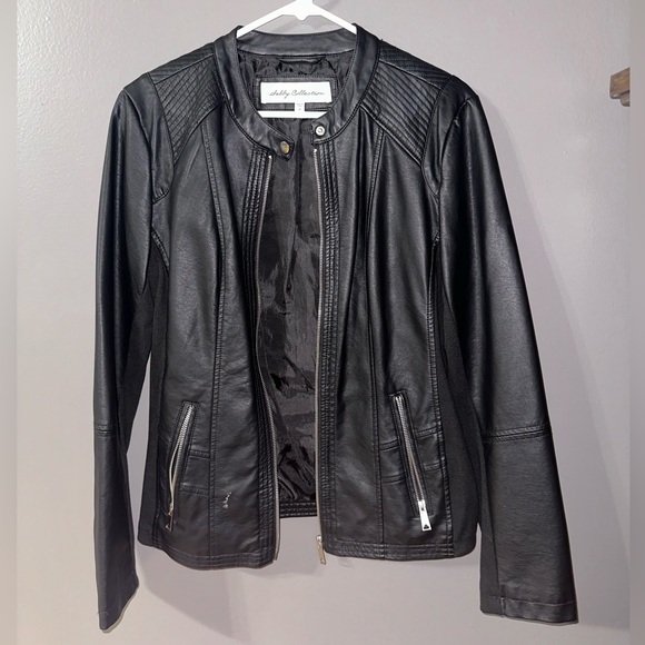 Woman’s Black Faux Leather Jacket - Picture 2 of 9